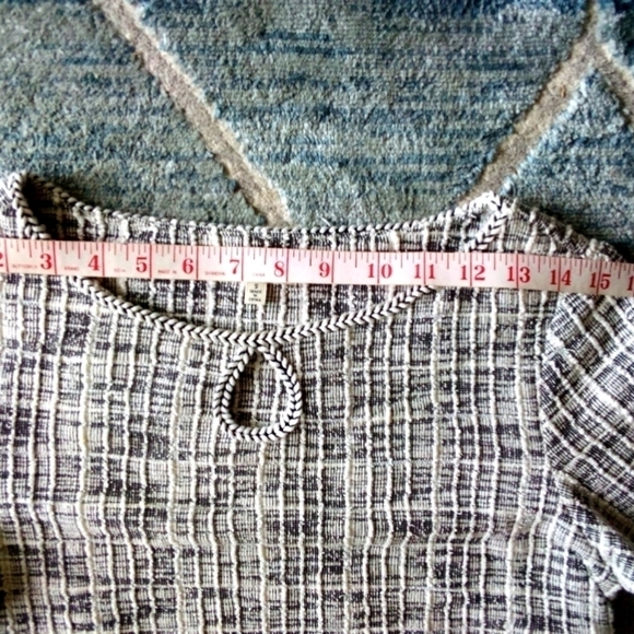 2 For $35 MAX Studio Norstroms Checker Knit top 3/4 Slv Black/wh  Sz S LIKE NEW - Picture 11 of 14